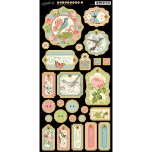 Botanical Tea  - Chipboard Tags 1